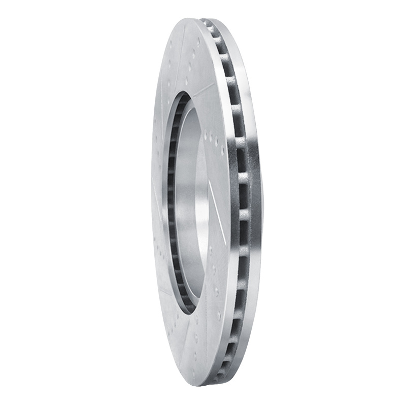 Mercedes-Benz GLC43 AMG Brake Rotor (1) - Rear Right - R1 Concepts - Drilled & Slotted - Silver - `16-`23